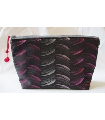 Trousse doublée "Fines feuilles" rose - (CF OTCR P25)