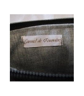 Trousse doublée "Fines feuilles" rose - (CF OTCR P25)