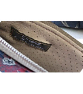 Trousse doublée "Fleurs au vent" Bleu et rouge - M - (CF OTCR B25)