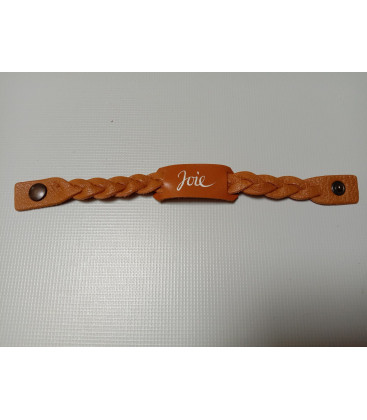 Bracelet en cuir marron clair - (JE-BR03)