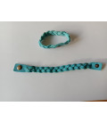 Bracelet tressé en cuir bleu ciel - (JE-BRS11)