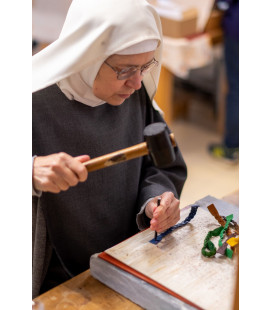 Bracelet tressé en cuir lilas pâle - (JE-BRS08)