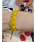 Bracelet tressé en cuir moutarde - (JE-BRS05)