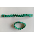 Bracelet tressé en cuir vert turquoise - (JE-BRS09)