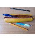 Petite trousse en cuir moutarde - (JE-TRP03)