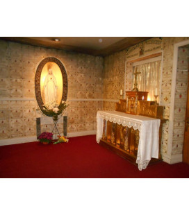 Porte-clés en cuir rouge avec motif agneau et Sacré coeur - (JE-PC08)