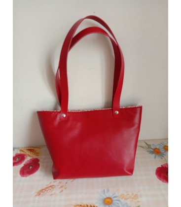 Sac à main en cuir d'agneau rouge - (JE-S04)