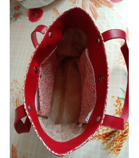 Sac à main en cuir d'agneau rouge - (JE-S04)