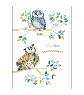 Carte Chouette Anniversaire - (CM-CA01)