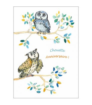 Carte Chouette Anniversaire - (CM-CA01)