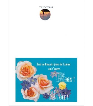 Carte de voeux nouvel an de paix et de joie en composition florale pour tous Artisanat monastique - (NE-c-no-10)
