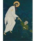 Carte Icône - Jésus saisit Pierre sur le lac - (NE-c-ic-15)