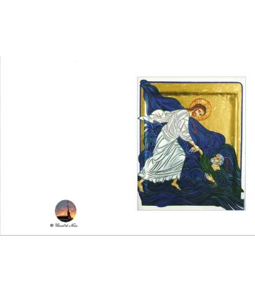 Carte Icône - Jésus marche sur la mer redonner un sens à la prière et confiance à l'amour - (N- c-ic-16)