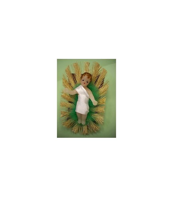 Crèche cadeau religieux Enfant-Jésus en cire 8 cms travail artistique Artisanat monastique - (NE enf. 2)