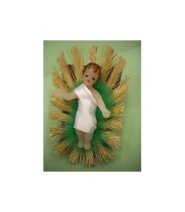 Crèche cadeau religieux Enfant-Jésus en cire 8 cms travail artistique Artisanat monastique - (NE enf. 2)