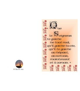 Carte de voeux bénédiction garde ta vie départ et retour pour tous ceux que l'on aime Artisanat monastique - (NE-c-be-1)