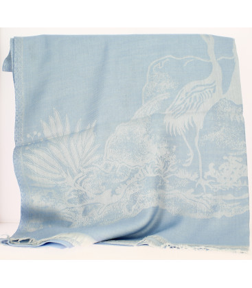 Châle Indien bleu et Argent
