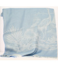 Châle Indien bleu et Argent
