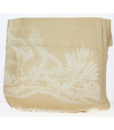 Châle Indien Beige et Or