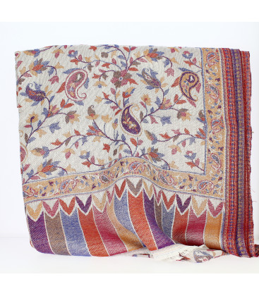 Châle Indien Pashmina Fushia et Rouge