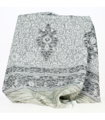 Châle Indien Gris et blanc