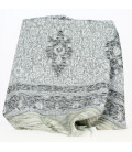 Châle Indien Gris et blanc