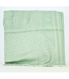 Châle Indien Vert Pâle et Argent