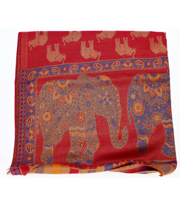 Châle Indien Eléphants