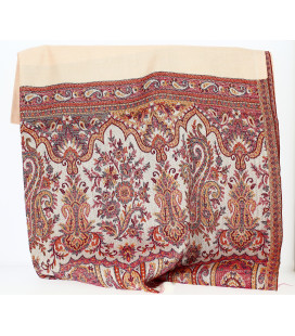 Châle Indien Orangé et Saumon Clair