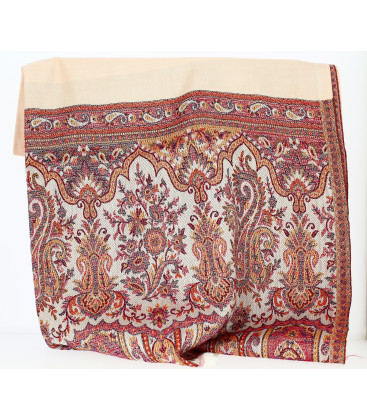 Châle Indien Orangé et Saumon Clair