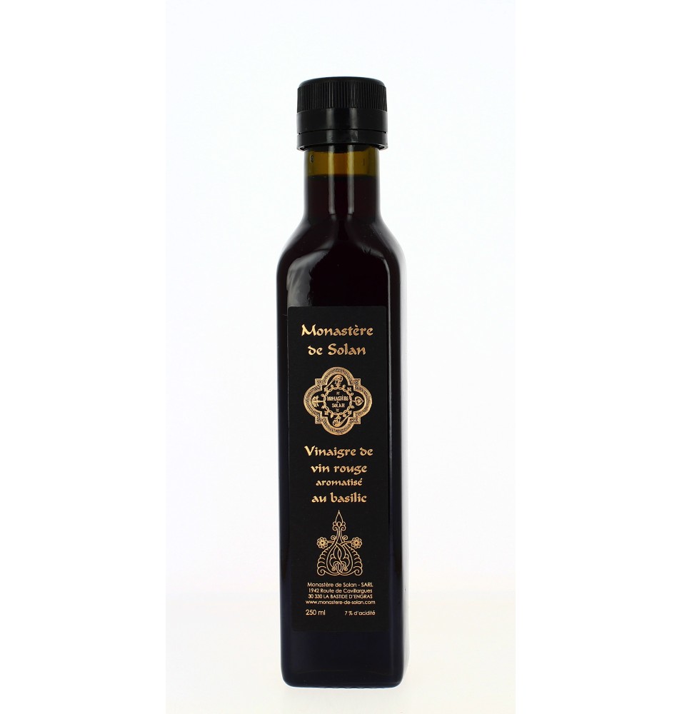 Vinaigre de vin rouge aromatisé au basilic bio - 250 mL | SOLAN (Monastère de la Protection de la Mère de Dieu de)