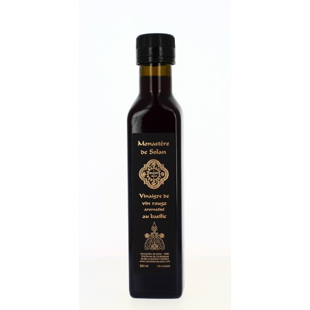 Vinaigre de vin rouge aromatisé au basilic bio - 250 mL | SOLAN (Monastère de la Protection de la Mère de Dieu de)