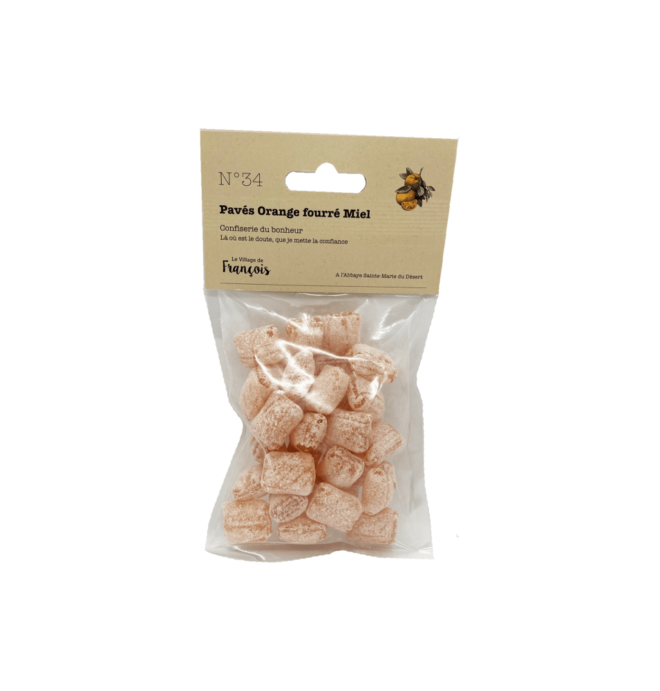 Pavés Orange fourrés Miel  (N°34)