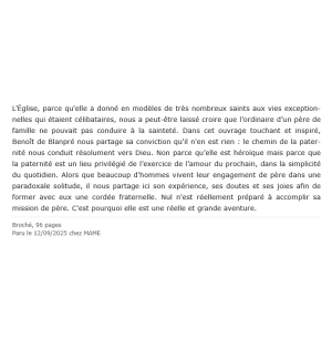 Lettre aux pères de famille | LIVRE