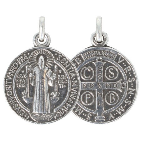 Médaille de Saint Benoît en Plaqué Argent